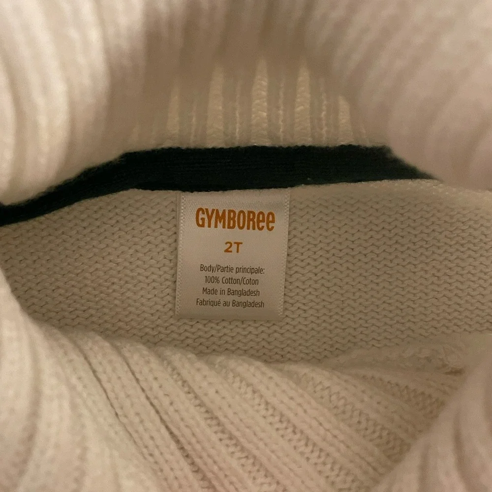 Gymboree Cable‎ Knit Sweater Shawl Collar Cream Size 2T